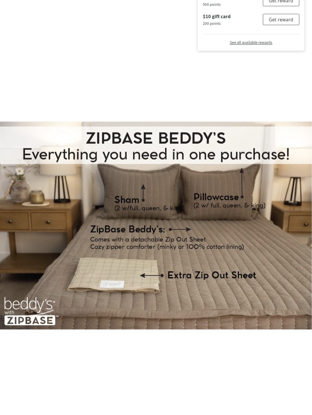 Beddy's ZipBase Quilted Comforter Set in Taupe